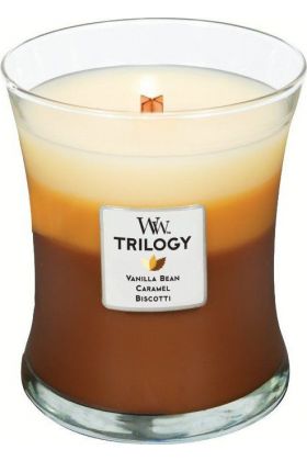WoodWick TRYLOGY CAFE SWEETS świeca średnia 275 g
